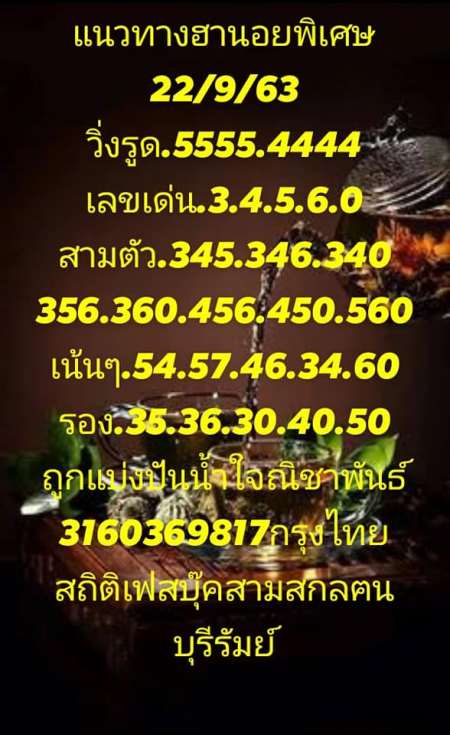แนวทางหวยฮานอย-22-9-63-ชุด17